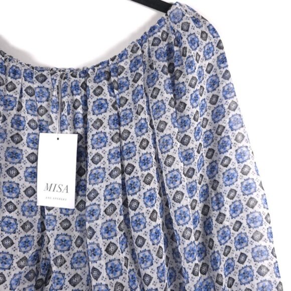 NWT MISA Los Angeles Zonia Off Shoulder‎ Chiffon Mini Dress Ruffle Pleated SMALL - Picture 12 of 15